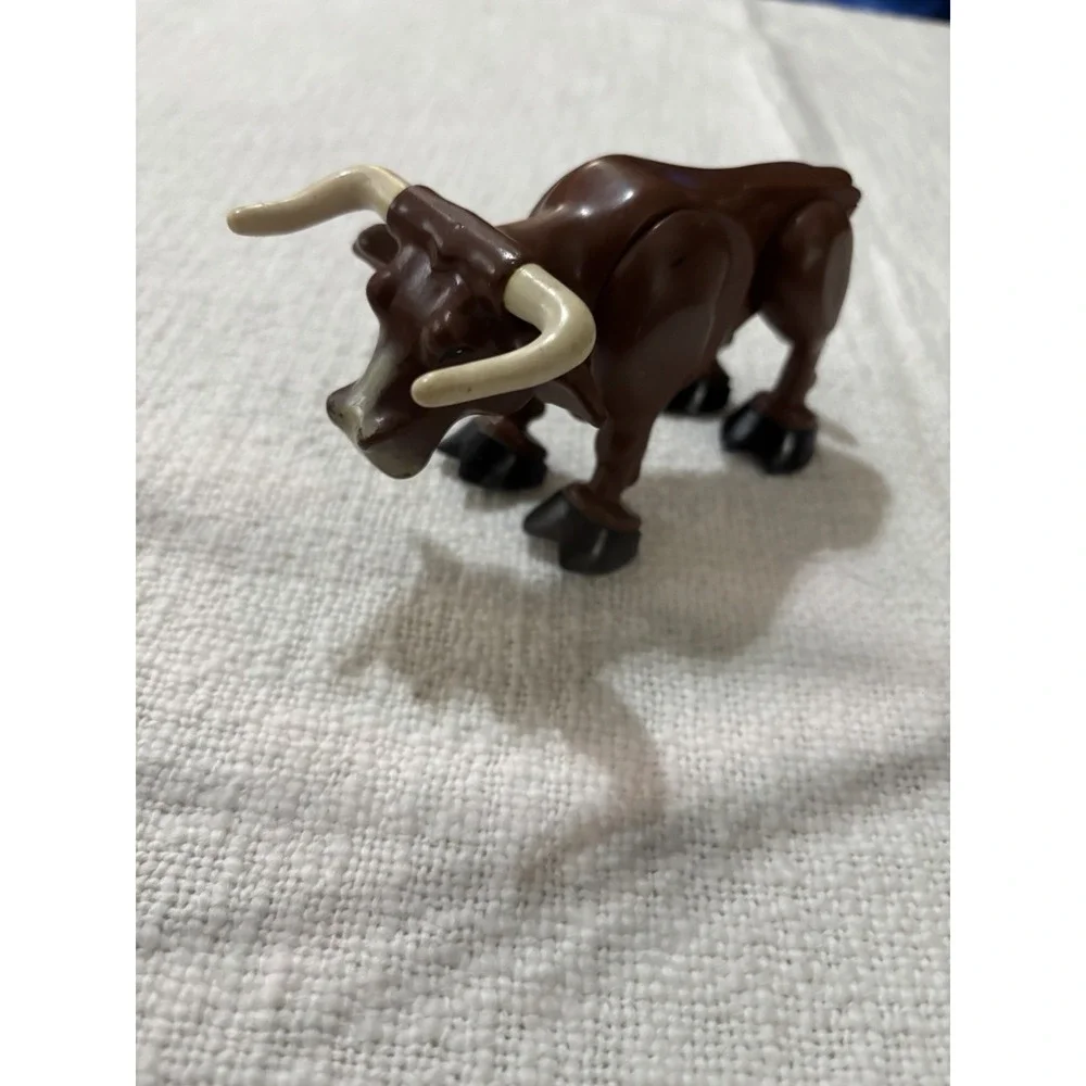 Fisher Price Husky Helpers Longhorn Steer Cow Bull Farm Animal‎ Figure VTG 1980